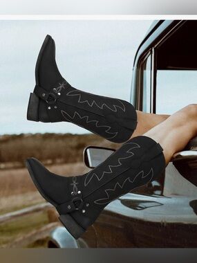 SheSole Womens Square Toe Cowgirl Cowboy Boots Wide Calf Fashion Western Shoes